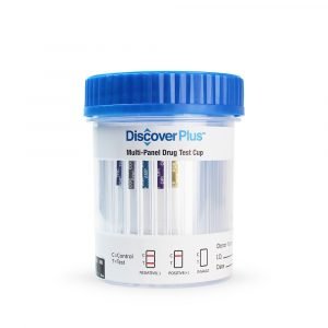 Vaso integrado antidoping 5 parámetros (con PCP) caja 25 piezas Discover Plus