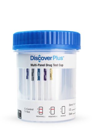 Vaso integrado antidoping 5 parámetros (con PCP) caja 25 piezas Discover Plus