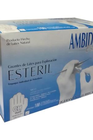 Guante estéril de látex para exploración c/100