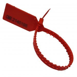 Sello de plástico banda dentada